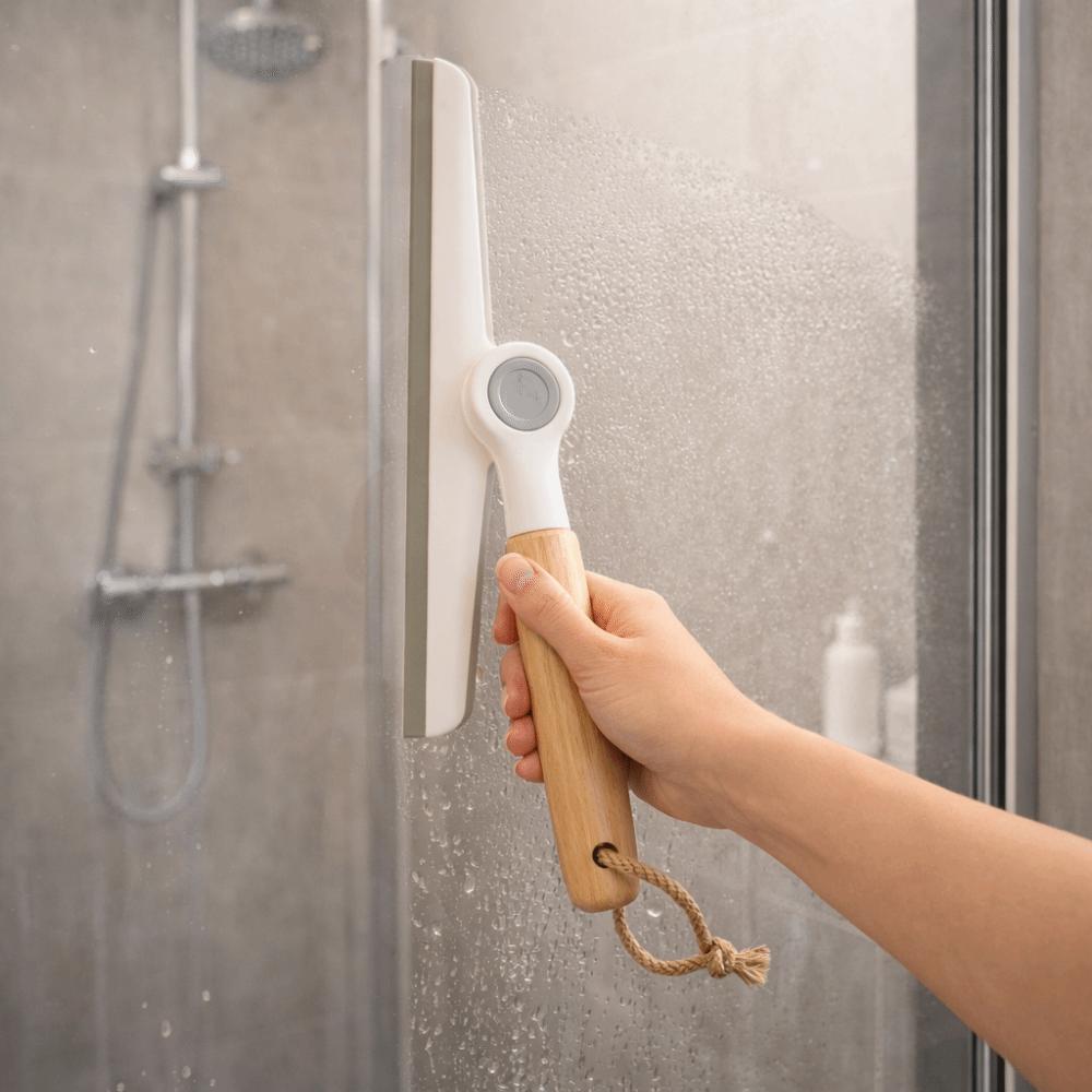 Non-Scratch Glass Wiper Wooden Handle Scraping Scraper Practical Water Wiper  Bathroom Mirror