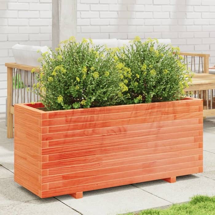 VidaXL Planter Wax Brown 110x40x49.5 Cm Solid Pine Wood, Outdoor Planter, Flower Box, Plant Box, 847380