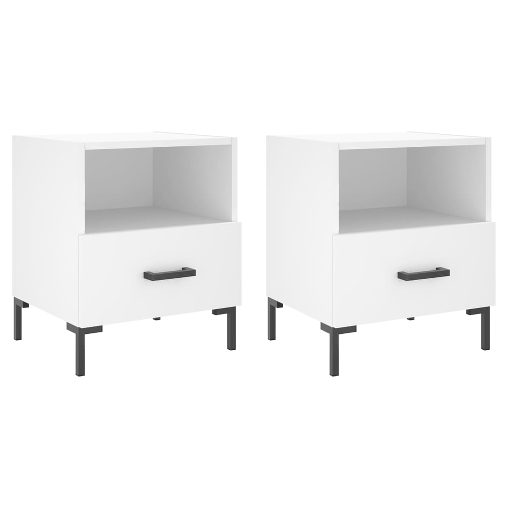 Nightstands 2 pcs White 40 x 35 x 47.5 cm Particleboard