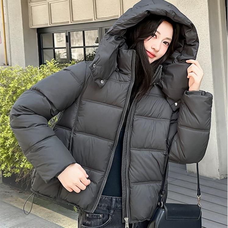 Puff cotton clothes women's winter new short hooded loose bread clothes thickened warm student jacket
