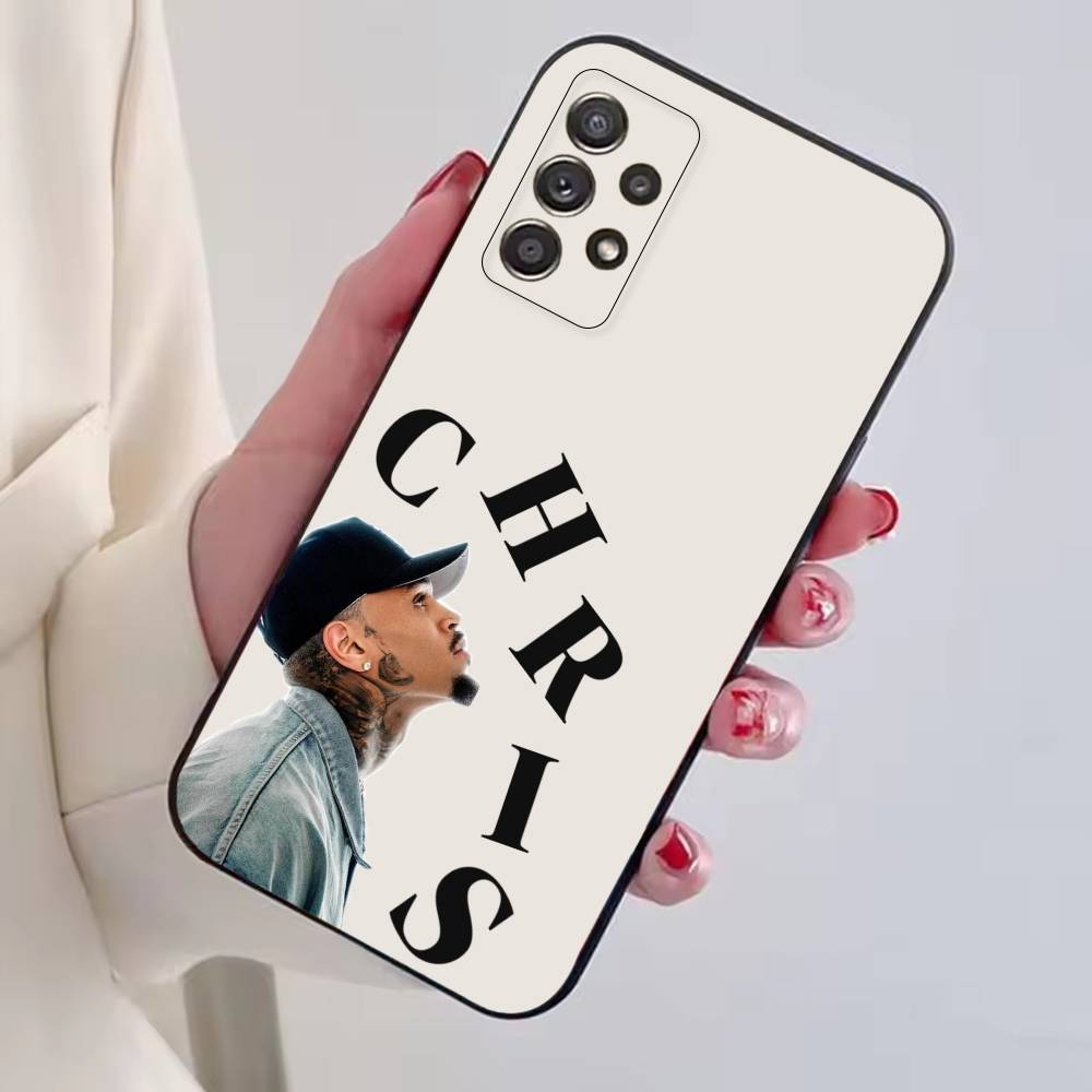 R&B-Sänger C-Chris Brown Handyhülle Schwarzes Silikon Weich Für Samsung S25,S24,S21,S22,S23,S30,Ultra,S20,Plus,Fe,Lite