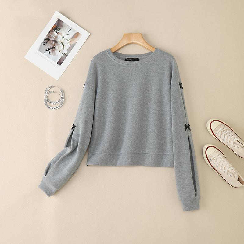 ZANZEA Women Casual Round Neck Long Sleeve Thin Pullover Sweatshirt