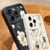 Für iPhone 16 Pro Max 15 Plus 14 Pro 13 12 11 XS XR 8 7 Telefon Fall Shell Weiß Blume Drucken TPU Matte Stoßfest Weiche Silikon Zurück Abdeckung