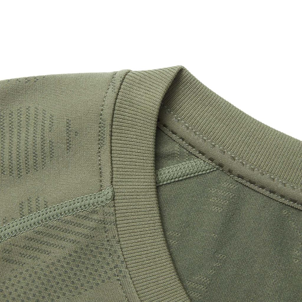 Li-Ning Fitness Series Round Neck Letter Knitted Short Sleeve T-Shirt Men Tops Tea-Green ATSV317-1
