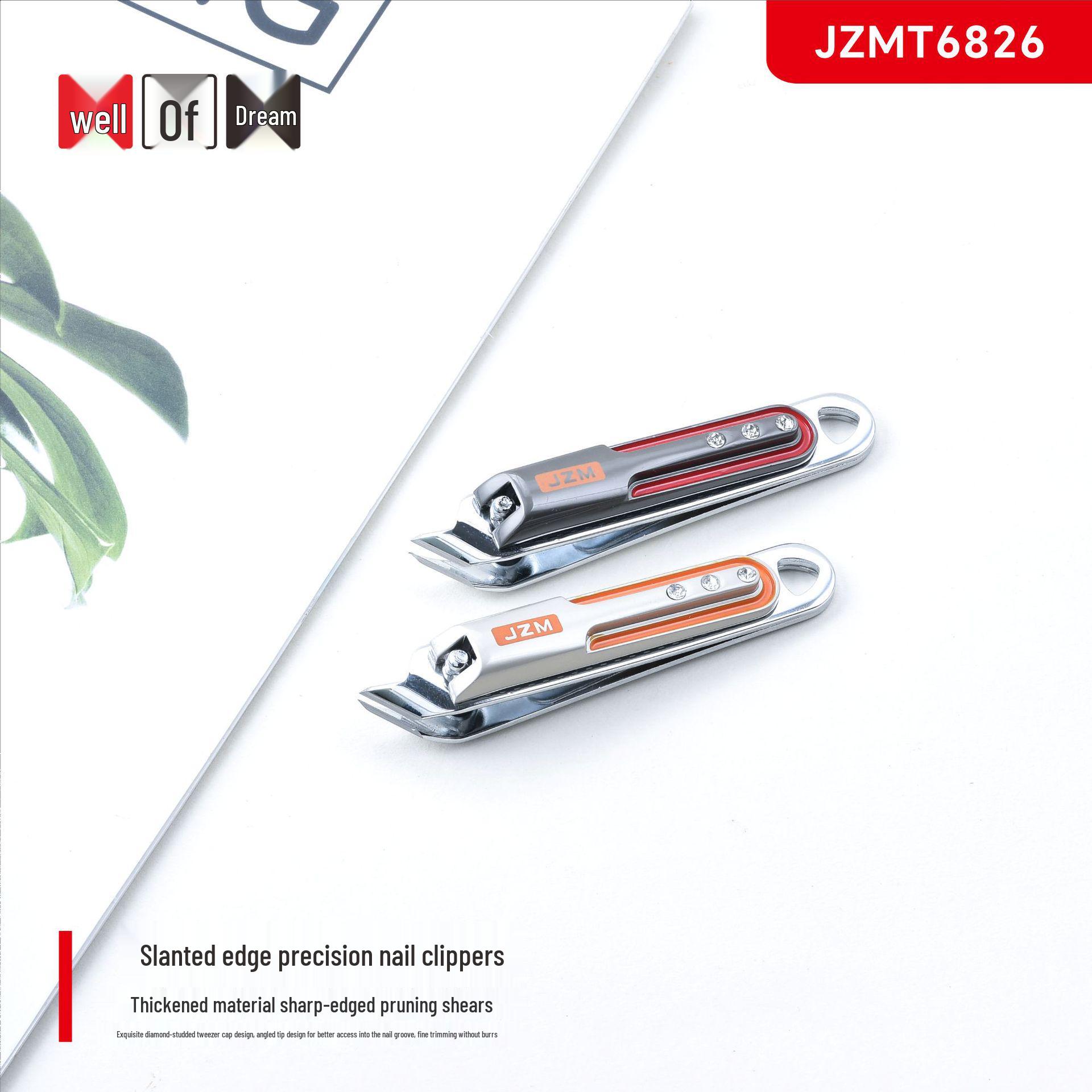 Jingzhi Meng Precision Slanted Edge Nail Clippers - Portable Manicure Tool No