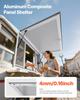 Concession Window 135x84 Cm, Aluminum Alloy Service Window for Food Truck, Up To 85 Degrees Stand Serving Window with 4 Sliding Windows, Awning Door,