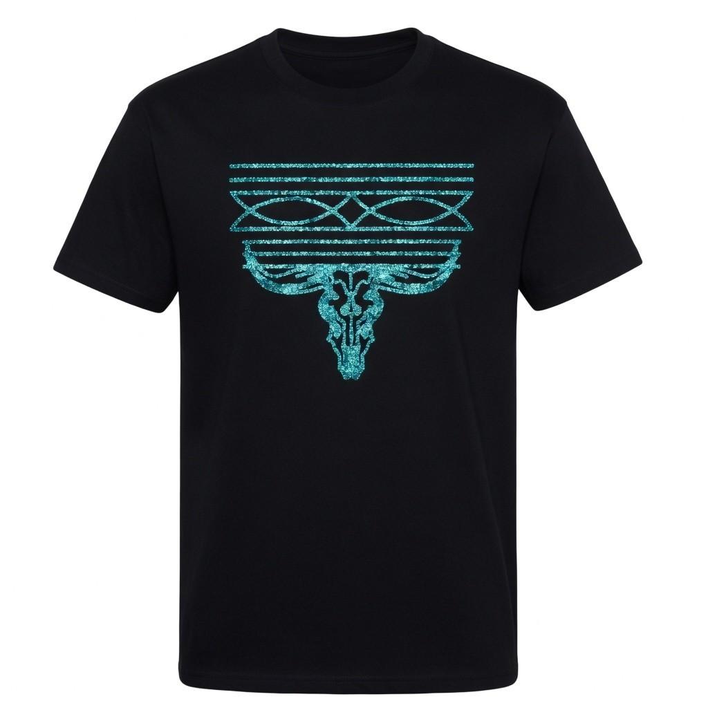 Western Bull Skull T-Shirt Boho Cowboy Graphic Tee L