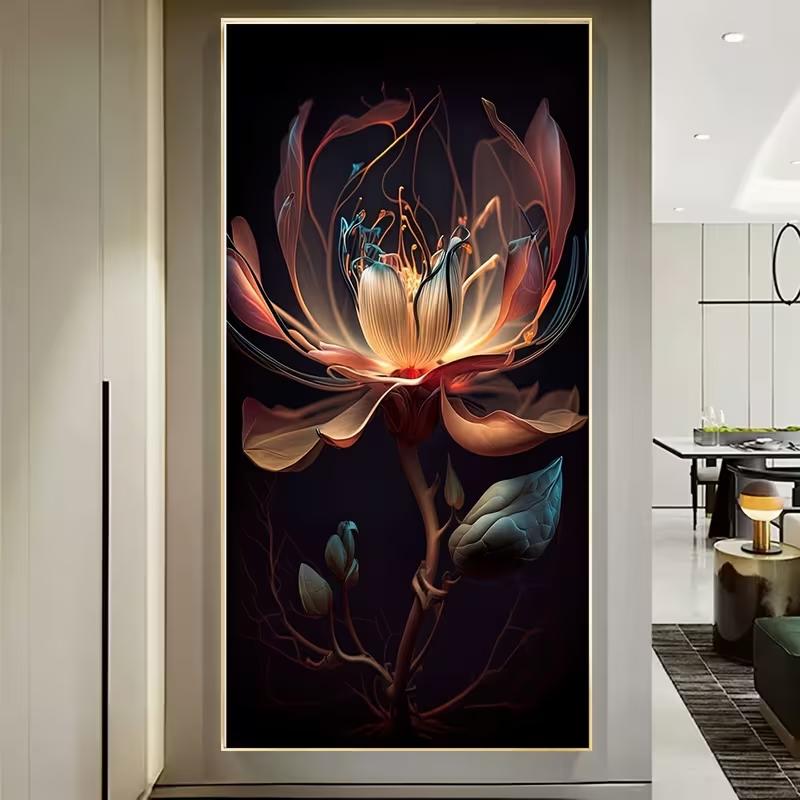 

Abstract flower poster frameless, suitable for living rooms and corridors 20x40cm No Framed