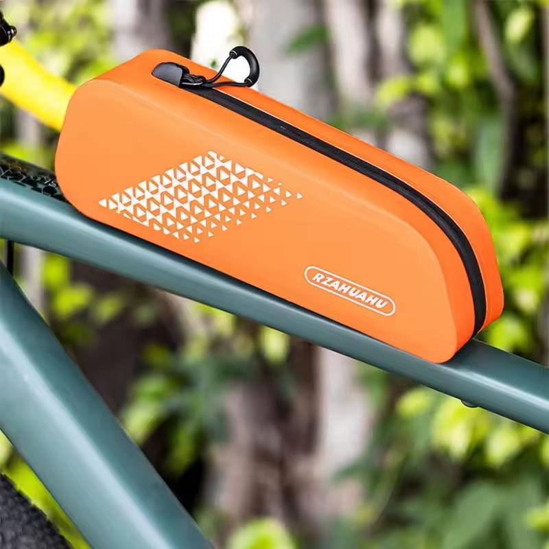 

1.5L TPU Bike Top Tube Bag Lightweight Easy Install Multicolor Portable Cycling Front Frame Storage Pouch for Bicycle Outdoor Riding помаранчевий