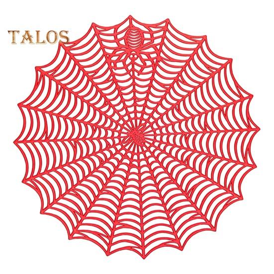 Halloween Table Place Mat Creative Plastic Spider Web Place Mat Waterproof Oil Proof Heat Insulation Bowl Mat Reusable Anti Scald Pad Kitchen Supplies