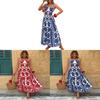 Set di Vestiti Lunghi Senza Maniche con Stampa Floreale Bohemien per l'Estate Casual da Donna