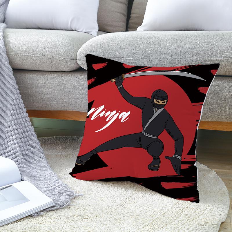 Japanese Ninja Character Digital Single-sided Printing Sofa Pillow Cushion Cover Home