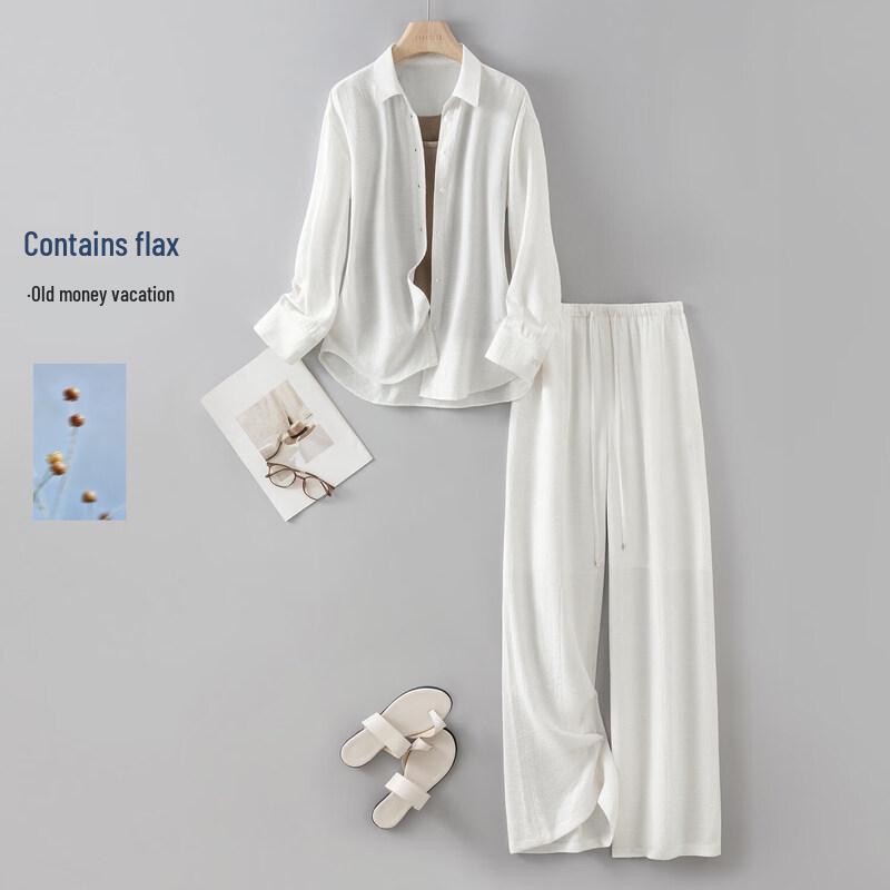 IHIMI Linen Blend Relaxed Summer Set L
