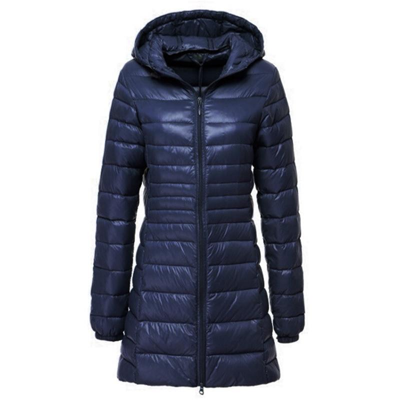 Ultra Light Women Winter Jacket Hooded Parka Overcoat Slim Long Sleeve