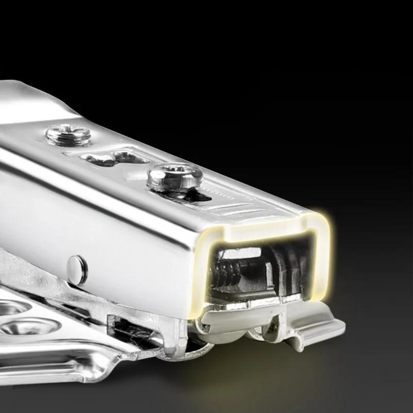 2/10PCS Stainless Steel Cabinet Hinges Soft Closing Hydraulic Door Hinge Damper Concealed Hinges with Screws