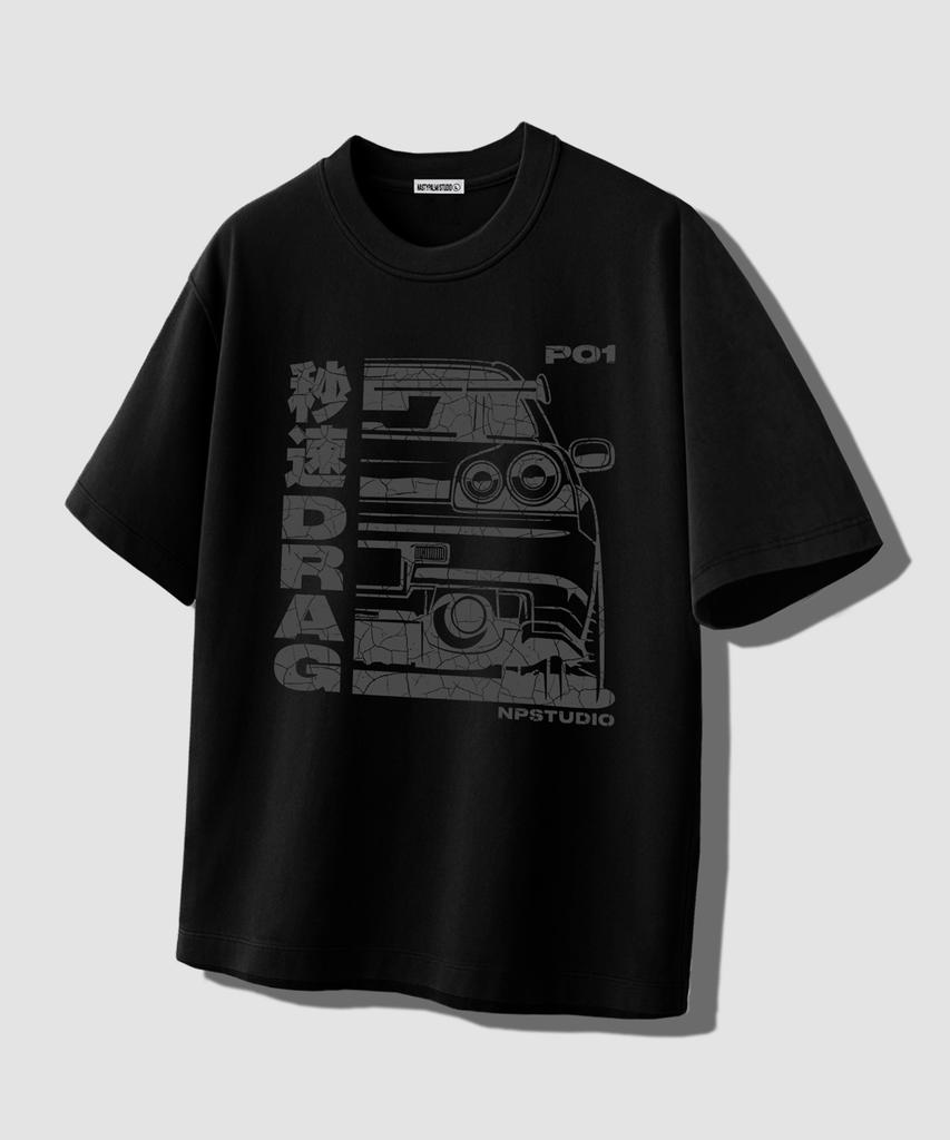 NP STUDIO [2Pack] P01 Drag Logo Oversized T-Shirt 3 Colors