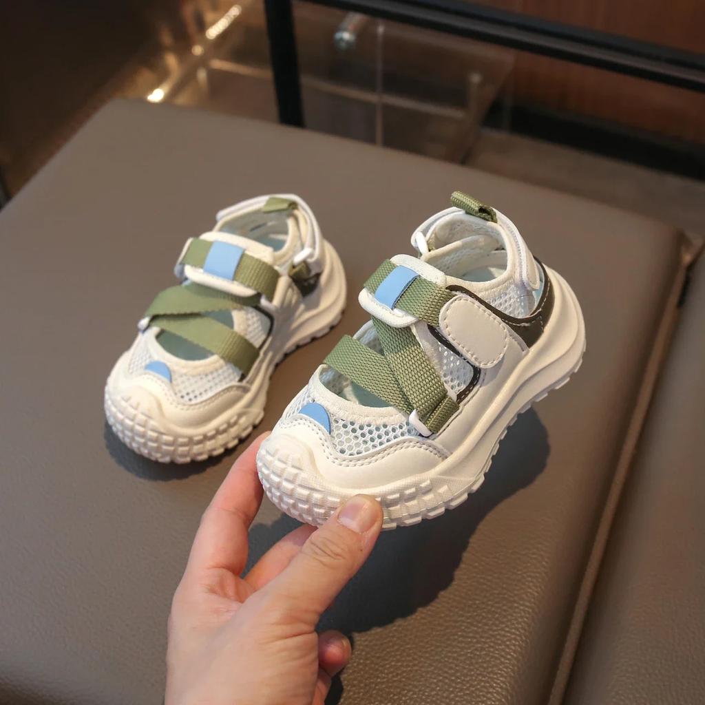 Hot Kids Tennis Shoes Mesh Breathable Boys Girls Sports Sandals Non-slip Soft Sole 2025 Summer New Toddler Student Running Shoes