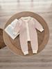 Spring & Autumn Korean-Style Baby Girl Romper with Two-Color 3D Bubble Ball Design