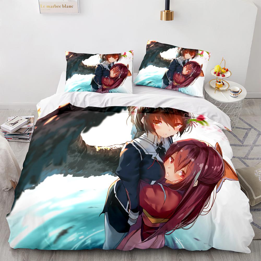 Ihr Name Luxus-Bettwäsche-Set Japan Anime Cartoon Bettbezug-Set Bettdecke Tagesdecke Leinen Twin Single Size Bedruckte Heimtextilien