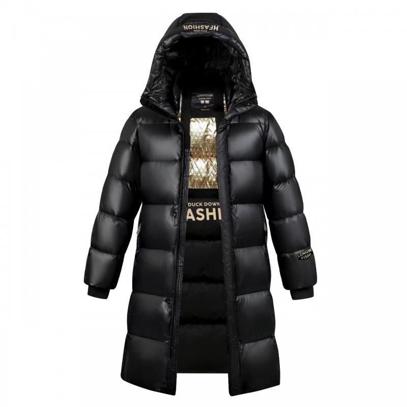 Unisex Long Black Puffer Coat 250-300g