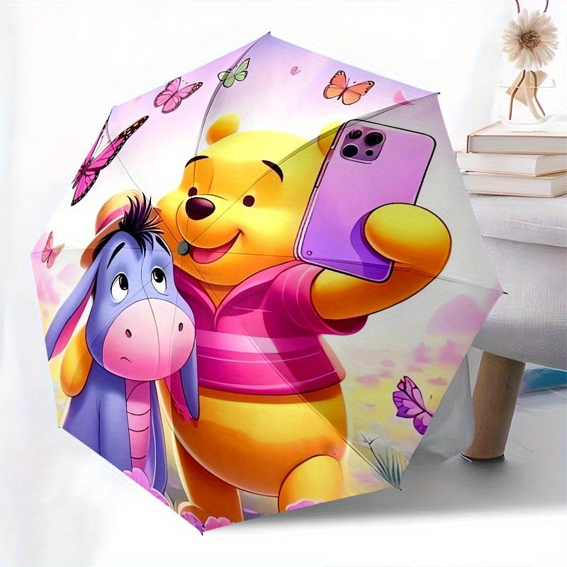 Winnie the Pooh, Eeyore Automatic Opening and Closing Umbrella, Compact Travel Umbrella, Lightweight and Portable, Suitable for Beach Commut