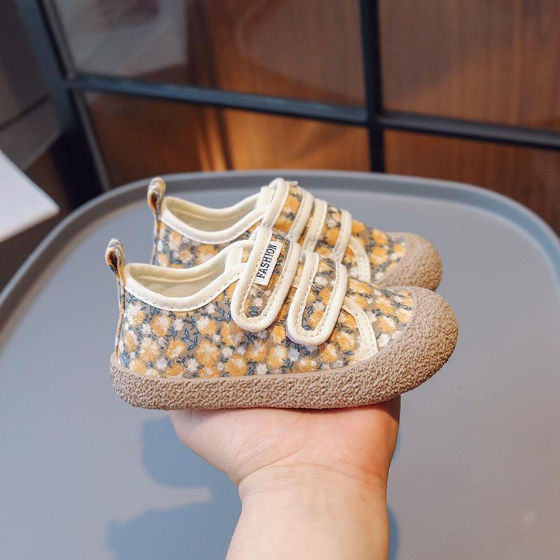 

Детская парусиновая обувь с цветочным принтом. Детская повседневная обувь на липучке. Обувь для девочек в студенческом стиле. Обувь для мальчиков. 27