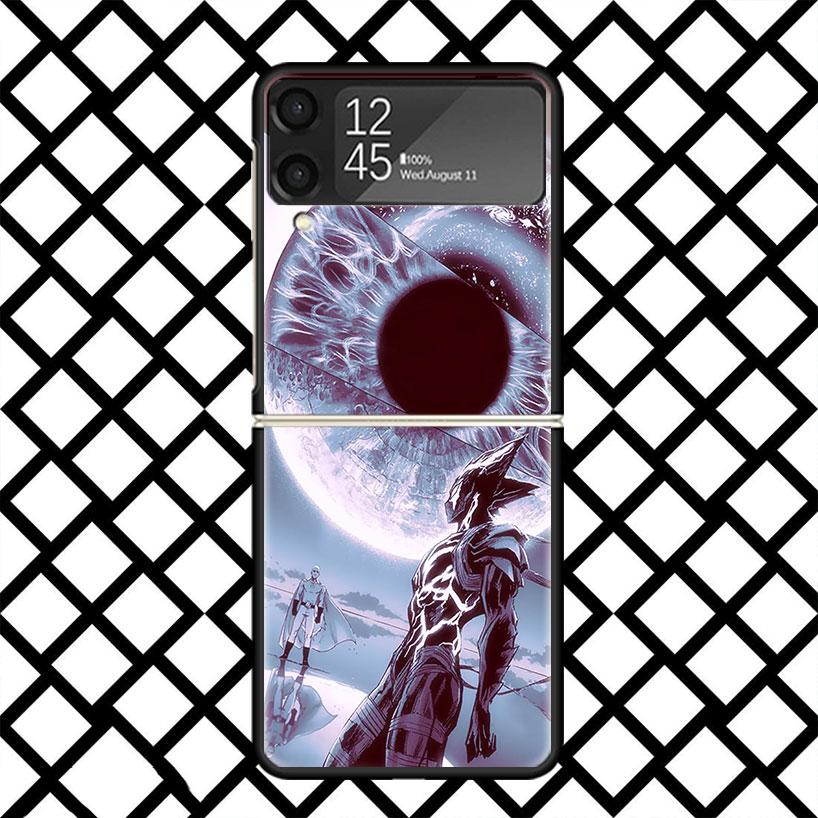

One P-Punch-Man Garou Phone Case For Samsung Z Flip 7 6 5 4 3 Galaxy ZFLIP7 ZFlip6 5G Flip5 Flip4 Flip3 5g Black Hard Cover Samsung Z Flip 4