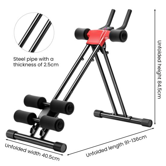 Abdominal Roller Ab Workout Equipment Adjustable Ab Machine Full Body Workout for Home Gym Strength Training Exercise Equipment