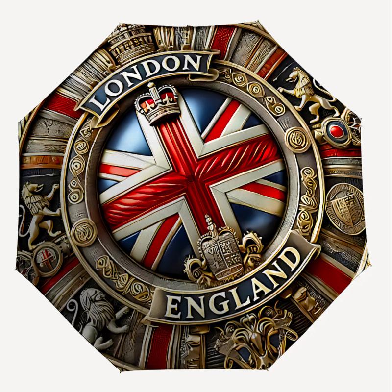 1PC London England Umbrella-8-Rib Reinforced, Automatic Open, Lightweight & Durable, Cute Fashion Accessory for Outdoor-P110