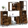 4 piece bathroom furniture set smoked oak wood based material