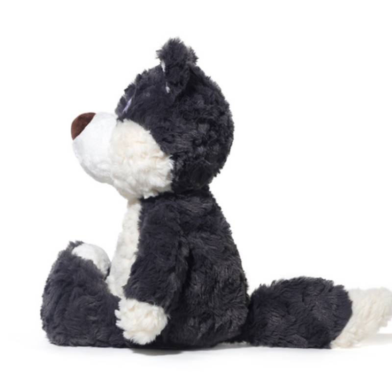 Curious Gray Wolf Plush Toy Soft Animal Cosy Stuffed Doll For Kids Gift