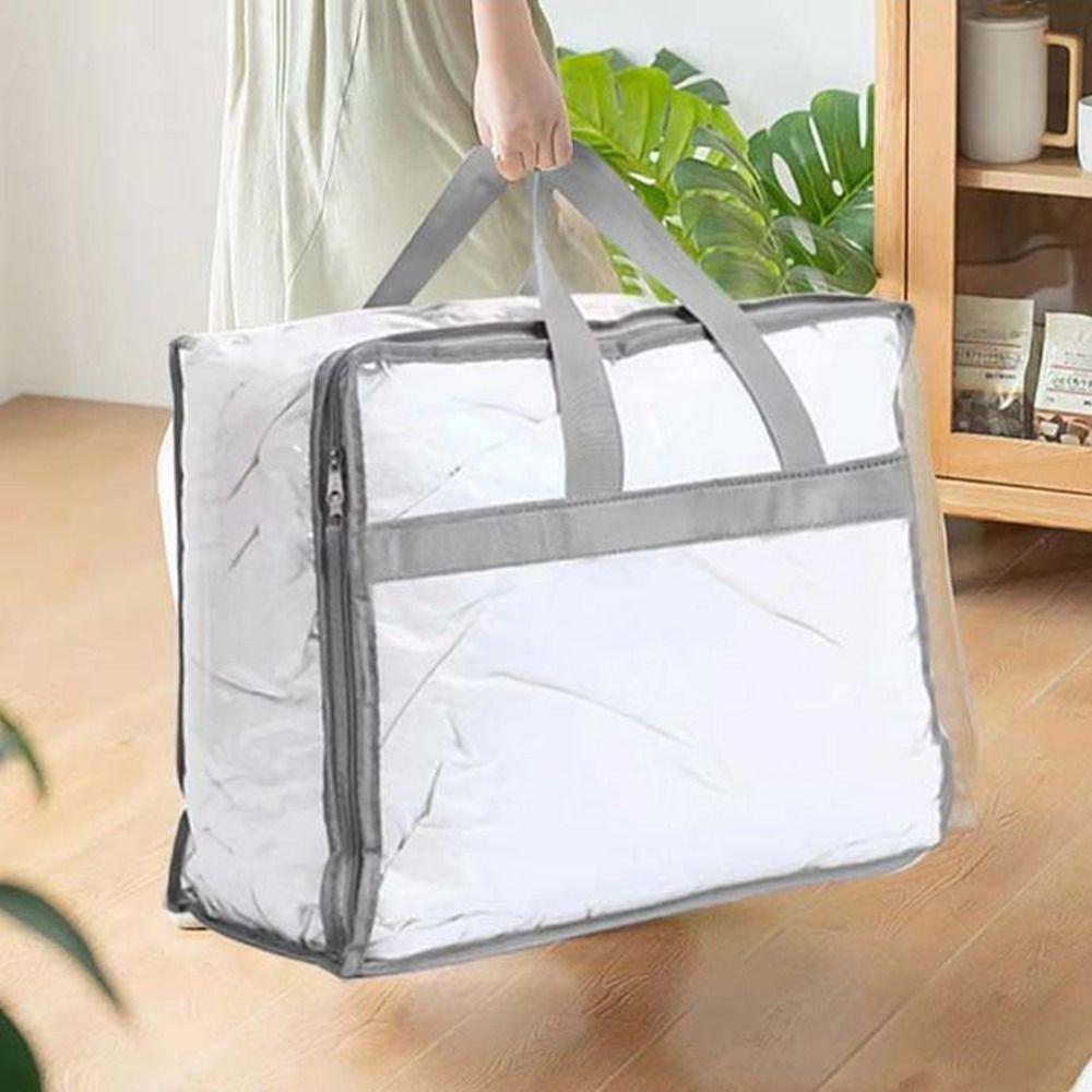 Transparent Clothes Storage Bag Large Capacity Bedding Blanket Organizer  Work