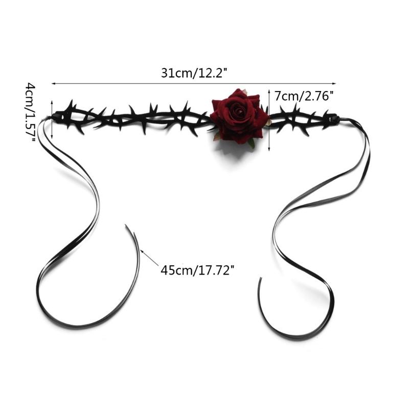 Fashion Punk Necklace Rose Flower Chokers Necklaces Women Thorny Rose Clavicle Chain Necklaces Club Party Sexy Ornament