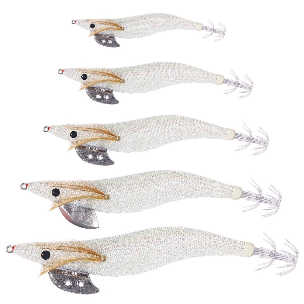 

White Luminous Wooden Shrimp Fake Fishing Lure Hard Bait Sea Squid Fishing Bait New 8.1cm 3.19in 6.8g 0. белый