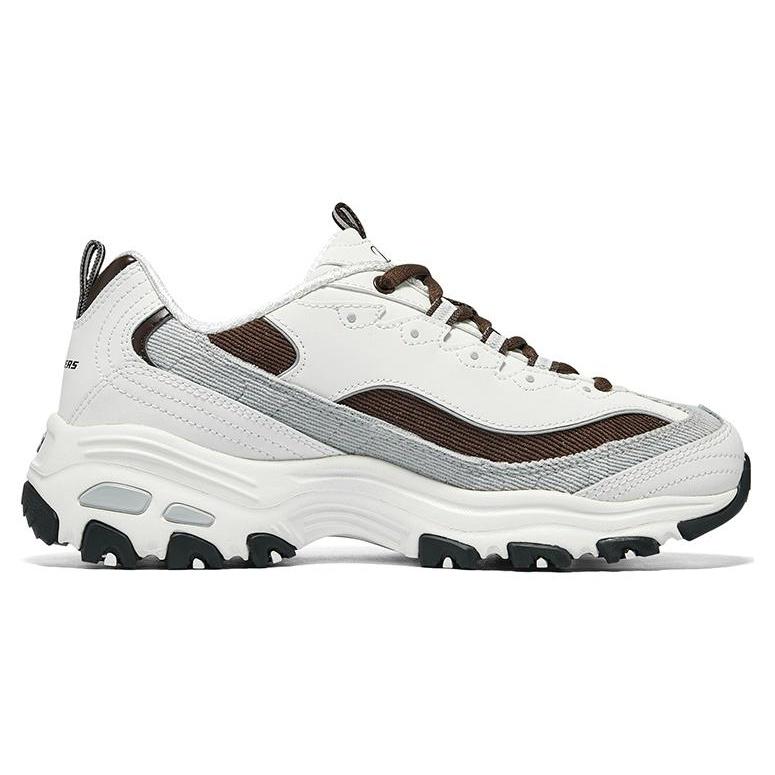 (WMNS) Skechers D'Lites 1.0 Shoes 'White Grey Brown' Women's 896276-OWBR