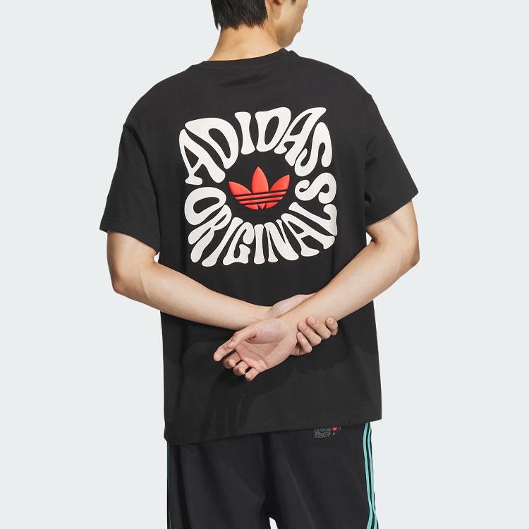 Adidas Originals Valentines Day Series Alphabet Print Sports Loose Short Sleeve T-Shirt Unisex Tops Black JE3470
