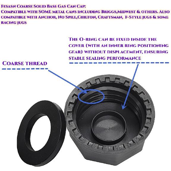 5 Gallon Gas Can Cap Replacement, Fits Most 1/2/3/5 Gallon Gas Cans, Portable Gas Tank Lid For 5+ Gallon Plastic And Metal Gas Cans, Includes Spout
