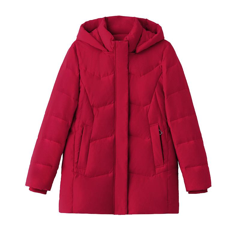 White Duck Down Jacket Women's Mid-Length New Winter Clothes Korean Style Fashionable Warm Thickened Jacket