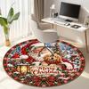 Cute Christmas Day Gift Bell Santa Claus Snowman Christmas Tree round rug Home Soft Decorative Anti slip Chair Mat Carpet Outdoor Floor Mat Carpet 109