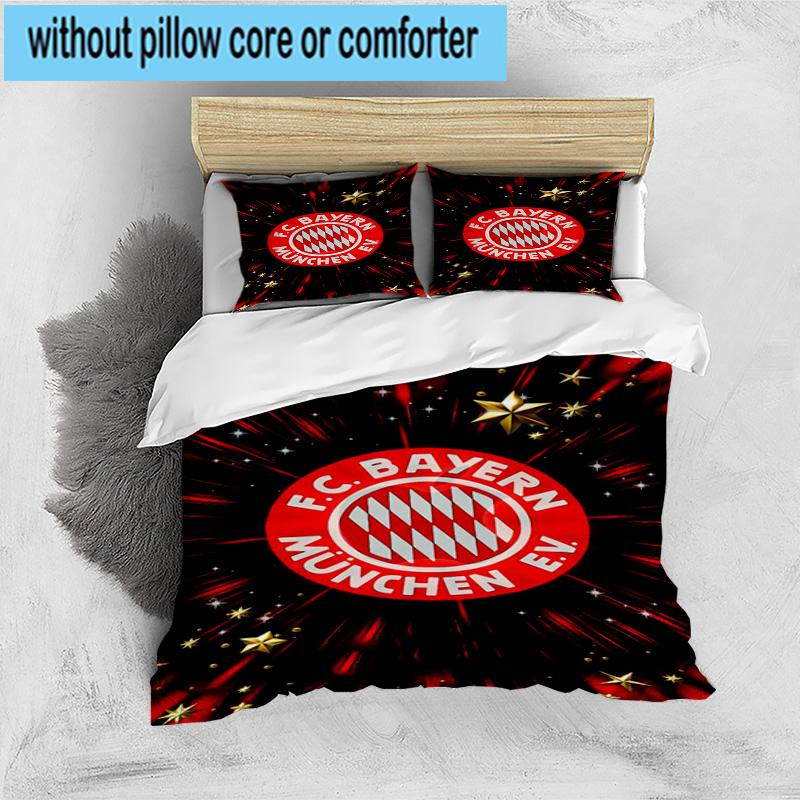 Set Biancheria da Letto Stampato FC Bayern München 3 Pezzi Copripiumino Chiusura Include 1 Copripiumino e 2 Federe Set Biancheria da Letto Decorazioni per la Casa Regali