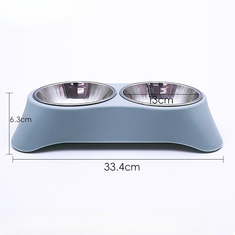 New Type of Pet Bowl, Stainless Steel Double Bowl Integrated, Cat and Dog Food Bowl, Anti-tipping Cat Food Bowl, Pet Food Utensils