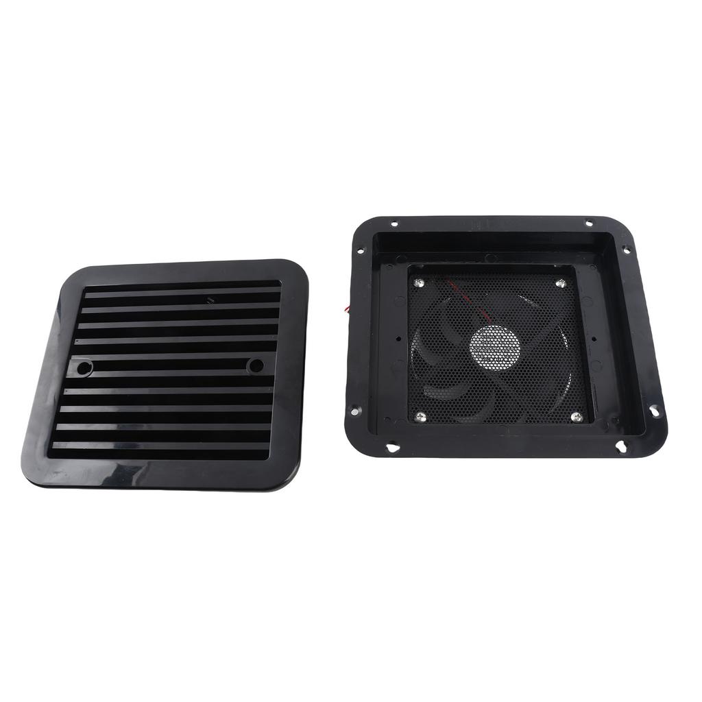 12V 4W Cooling Fan with Shutters Vent One‑Way Side Strong Wind Air Exhaust Car Styling Camper Accessories