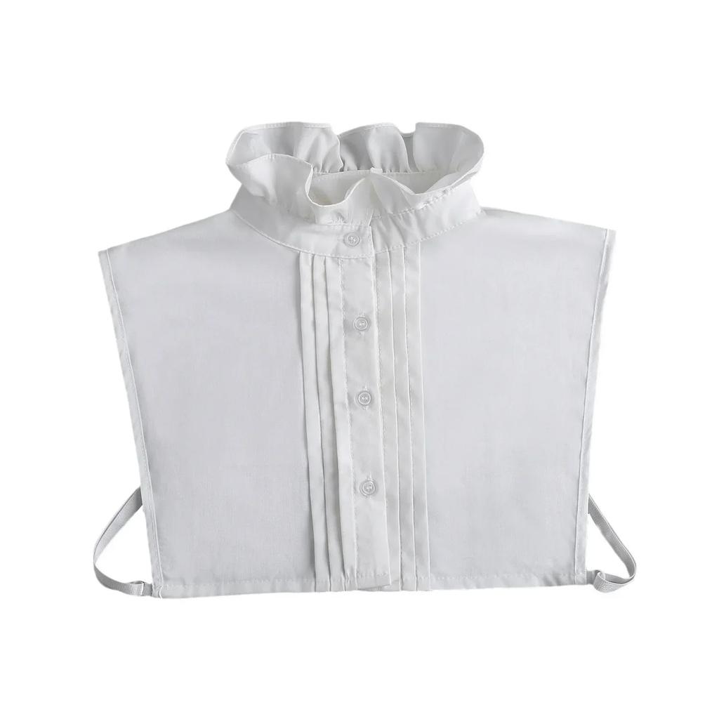 Kvinner Volanger Stå Falsk Krage Halvskjorte Blonder Avtakbar Halskrage Dekorasjon Kvinne Bluse Topper Falsk Krage