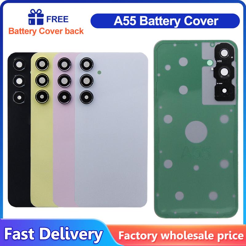 Pro Samsung A55 A55 5G A556B Zadní sklo Kryt baterie Zadní panel krytu dveří Náhradní díly s rámečkem objektivu fotoaparátu