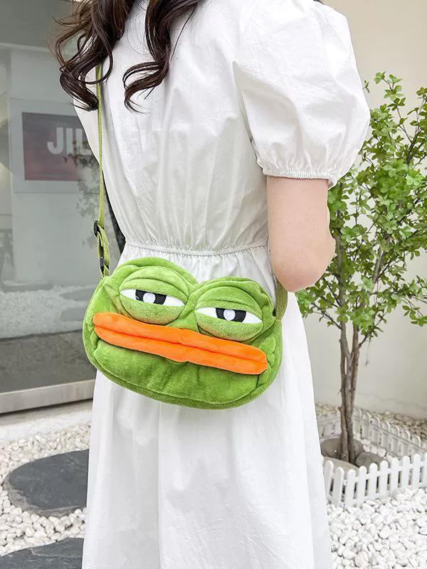 

Women cute long hair little monster creative girl crossbody bag long braid funny doll shoulder bag girl