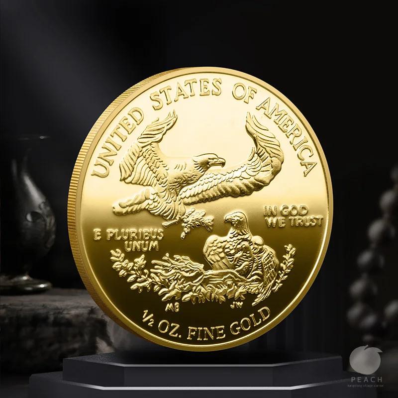 Freiheitsstatue Souvenir-Münzsammlung Metall Dreidimensionales Relief Gedenkmedaille Emblem