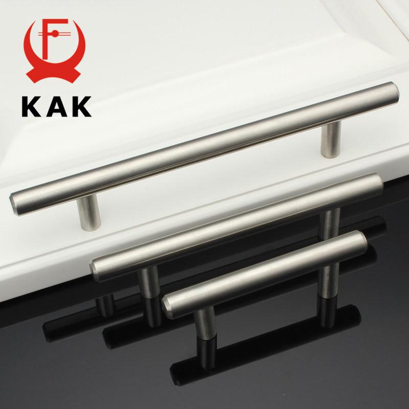 KAK 4" ~ 24'' Stainless Steel Kitchen Handles Diameter 12mm Cabinet Door Straight Handle T Bar Pulls Knobs Furniture Hardware