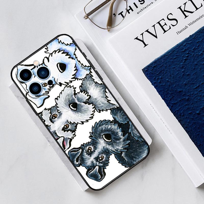 Cartoon schnauzer dog Case For iPhone 17 Air 15 14 13 12 11 16 Pro Max Mini 16 15 Plus 16e Funda Silicone Cover