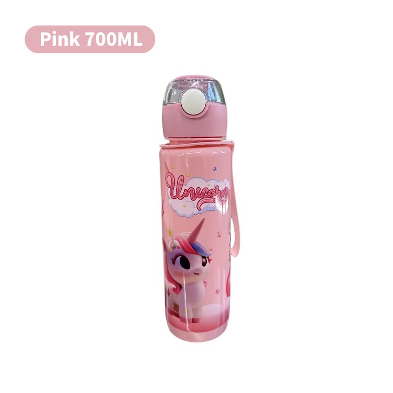 

700ml Cute&Durable Plastic Straw Water Cup with Hand-held Ring BPA-Free High Temperature Resistant Portable Outdoor Water Bottle 700ml розовый