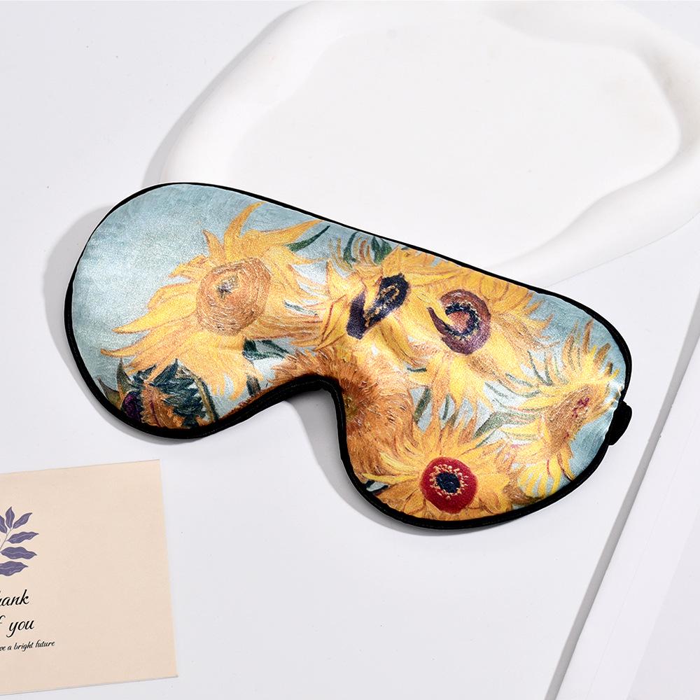 Van Gogh Sonnenblumen-Schlafaugenmaske – Retro, lichtblockierend, tragbar, hochwertig